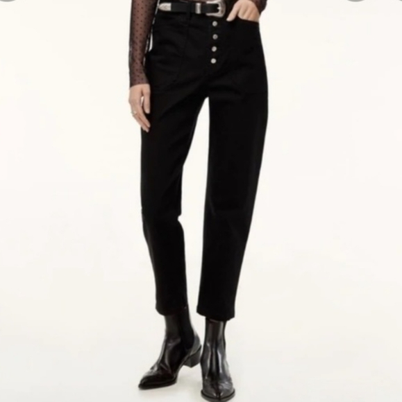 ARITZIA WILFRED Belen High Rise‎ Mom-Fit Black Jeans Sz 0 - Picture 2 of 10